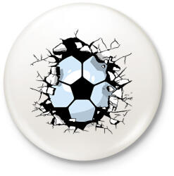 printfashion Focilabda a falban - Kitűző, hűtőmágnes - Fehér (12653575)