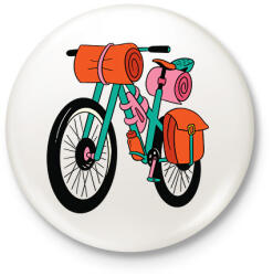 printfashion Bicikli - Kitűző, hűtőmágnes - Fehér (6378147)