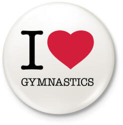 printfashion I love gymnastics - Kitűző, hűtőmágnes - Fehér (3084020)