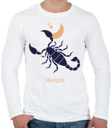 printfashion Skorpió minta - Férfi hosszú ujjú póló - Fehér (6268566)