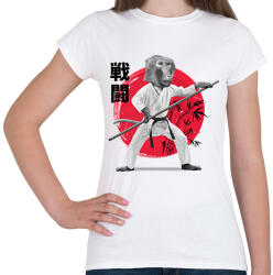 printfashion Karatés majom - Női póló - Fehér (12101313)