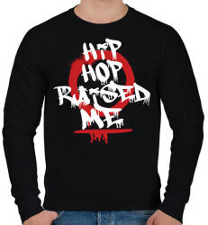 printfashion Hip hop raised me - Férfi pulóver - Fekete (7510974)