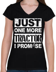 printfashion Utolsó traktor, megígérem. . . - Női V-nyakú póló - Fekete (1194532)