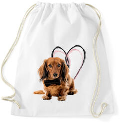 printfashion hosszú szőrű tacsi - Sportzsák, Tornazsák - Fehér (14918229)