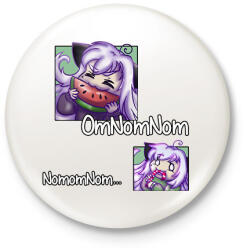 printfashion Omnomnom - Kitűző, hűtőmágnes - Fehér (13553008)