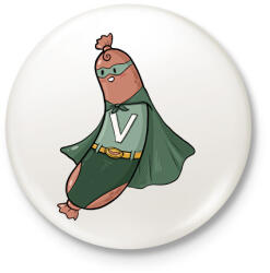 printfashion Szuper virsli - Kitűző, hűtőmágnes - Fehér (15570809)