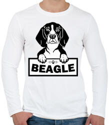 printfashion Beagle - Férfi hosszú ujjú póló - Fehér (5038296)