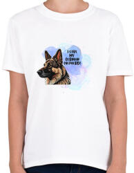 printfashion I love my german shepherd - Gyerek póló - Fehér (14658665)