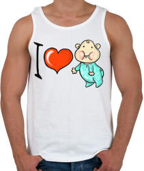 printfashion I love my baby - Férfi atléta - Fehér (3932243)