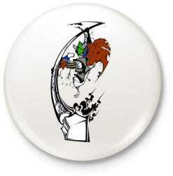 printfashion Retro warrior - Kitűző, hűtőmágnes - Fehér (4667695)