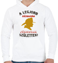 printfashion Tűzoltó szülinapja június - Férfi kapucnis pulóver - Fehér (5775953)