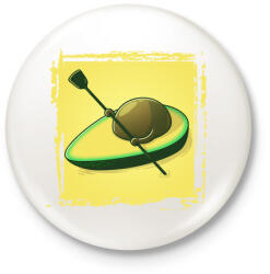 printfashion Kajakos avokádó - Kitűző, hűtőmágnes - Fehér (5641133)