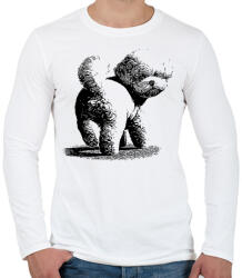 printfashion Bichon kutyás minta - Férfi hosszú ujjú póló - Fehér (16693038)
