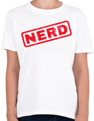 printfashion NERD - Gyerek póló - Fehér (3902880)
