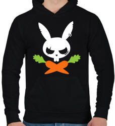 printfashion Vigyázz! Nyuszi! - Férfi kapucnis pulóver - Fekete (15960219)