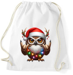 printfashion Vicces karácsonyi rocker party bagoly - Sportzsák, Tornazsák - Fehér (15254518)