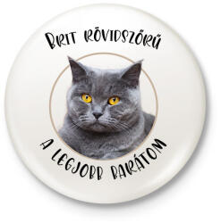 printfashion Brit rövidszőrű - Legjobb barát - Kitűző, hűtőmágnes - Fehér (7169919)