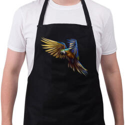 printfashion Papagáj portré - Kötény - Fekete (4939357)