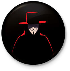 printfashion Vendetta - Kitűző, hűtőmágnes - Fekete (3104051)