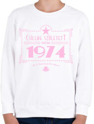 printfashion csillag-1974-pink - Gyerek pulóver - Fehér (550880)