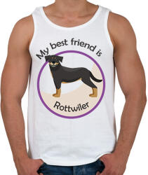 printfashion My best friend - Rottwiler - Férfi atléta - Fehér (6295927)