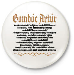 printfashion Gombóc Artúr és a világ összes csokoládéja - Kitűző, hűtőmágnes - Fehér (16606455)