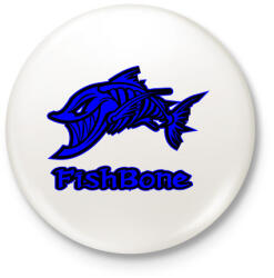 printfashion Fishbone 1 kék - Kitűző, hűtőmágnes - Fehér (5976159)