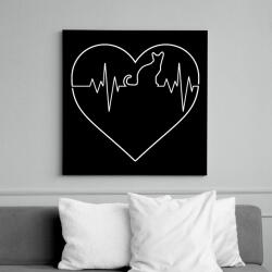 printfashion Macska életjel - Vászonkép - Fekete (6645775)