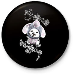 printfashion aranyos nyuszi - Kitűző, hűtőmágnes - Fekete (15540942)