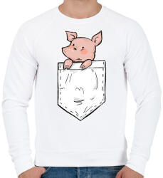 printfashion Malac zsebben - Férfi pulóver - Fehér (4000054)
