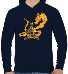 printfashion Firedragon - Férfi kapucnis pulóver - Sötétkék (862971)