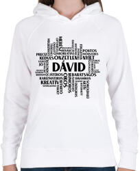 printfashion Pozitív tulajdonságok - Egyedi neves - Női kapucnis pulóver - Fehér (15728495)