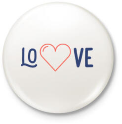 printfashion LOVE - Kitűző, hűtőmágnes - Fehér (10878977)