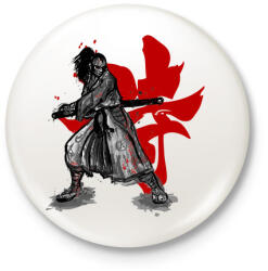 printfashion Szamuráj szellem - Kitűző, hűtőmágnes - Fehér (3073756)