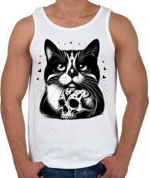 printfashion Macska - Férfi atléta - Fehér (15322923)