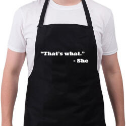 printfashion That's what she said - Kötény - Fekete (4939478)