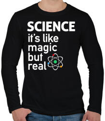 printfashion Science - Férfi hosszú ujjú póló - Fekete (2024060)