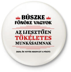 printfashion Büszke főnök - Kitűző, hűtőmágnes - Fehér (8692101)