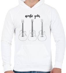 printfashion Acoustic guitar - Férfi kapucnis pulóver - Fehér (6376518)