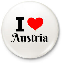 printfashion I love Austria - Kitűző, hűtőmágnes - Fehér (10541389)