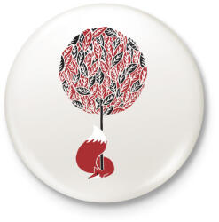 printfashion Cherry tree - Kitűző, hűtőmágnes - Fehér (3074693)