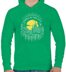 printfashion Holdfény - Férfi kapucnis pulóver - Zöld (118631)