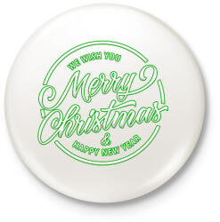 printfashion Merry Christmas - Kitűző, hűtőmágnes - Fehér (11220096)