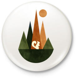 printfashion Mókus és hegyek 2 - Kitűző, hűtőmágnes - Fehér (5238247)