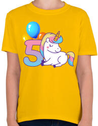printfashion 5 éves Unikornis hercegnőknek! - Gyerek póló - Sárga (2875030)
