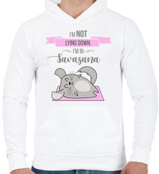 printfashion Savasana - csincsilla - Férfi kapucnis pulóver - Fehér (14488850)