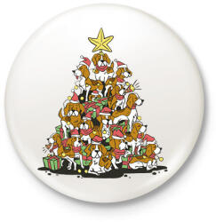 printfashion Beagle karácsonyfa - Kitűző, hűtőmágnes - Fehér (11284246)