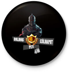 printfashion Fortnite születésnap - Kitűző, hűtőmágnes - Fekete (3099629)