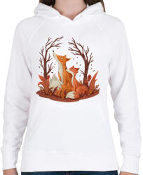 printfashion róka - Női kapucnis pulóver - Fehér (14720883)