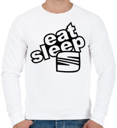 printfashion Eat Sleep Seat - Férfi pulóver - Fehér (2245329)
